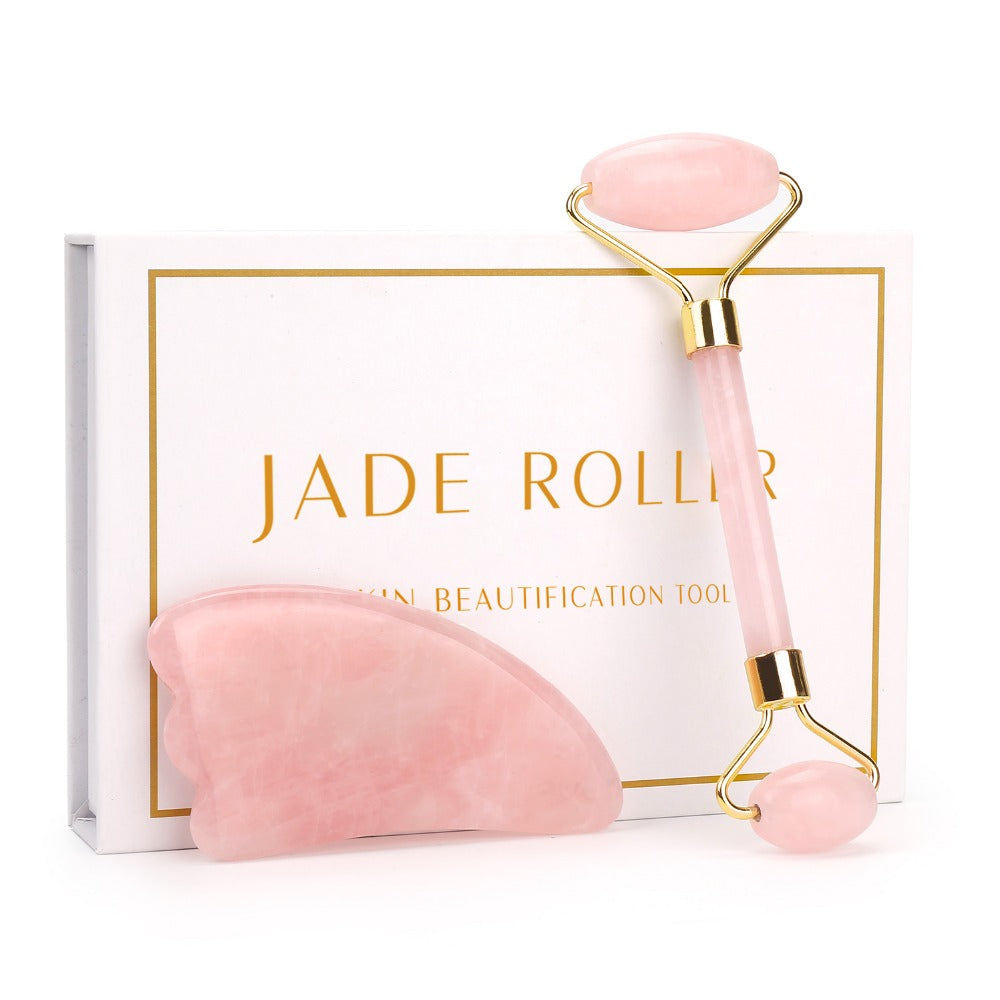 Rose Quartz Jade Roller and Gua Sha