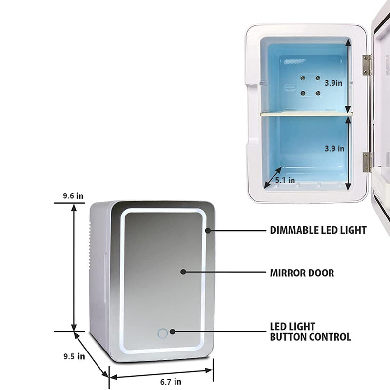 4L Home Use Electric Skincare Fridge for Cosmetic Portable Ac 100V-220V Dc 12V Mini Cosmetic Refrigerator with Mirror LED Light